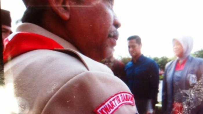 Tulisan Kwartir Darah pada Bet Baju Pramuka Rustam Effendi