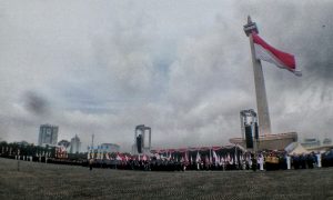 Kak Dede Yusuf Pramuka Upacara di Monas