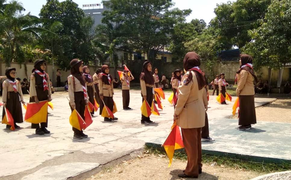 SDN 050 Cibiru  Gelar Latihan Rutin di Polsek Panyileukan