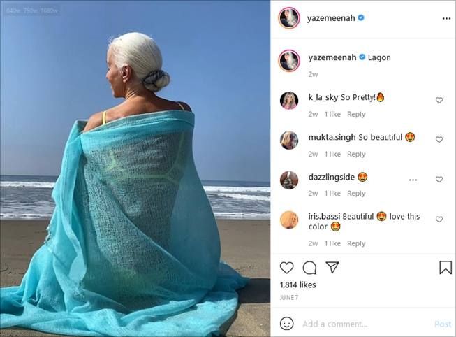 Potret Yazemeenah Rossi, model lingerie berusia 65 tahun. (Instagram/@yazemeenah)