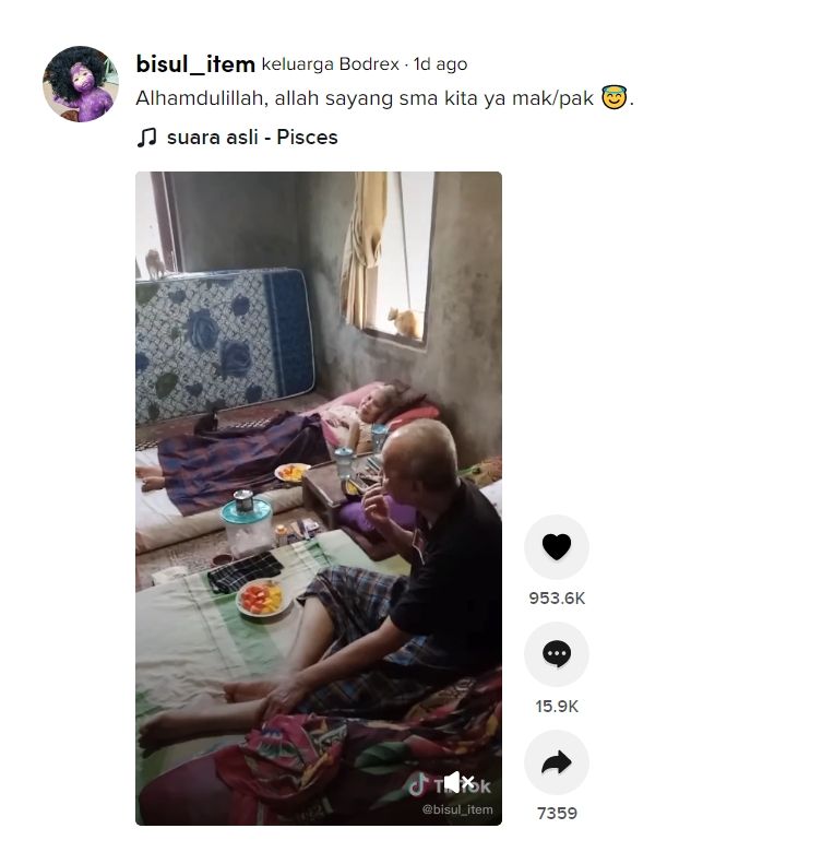 viral gadis rawat ayah dan ibu yang sakit. (Dok. TikTok/Bisul_Item)