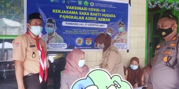 Pramuka SBH Ikut Bantu Pelaksanaan Vaksinasi Covid-19 di Pangkajene