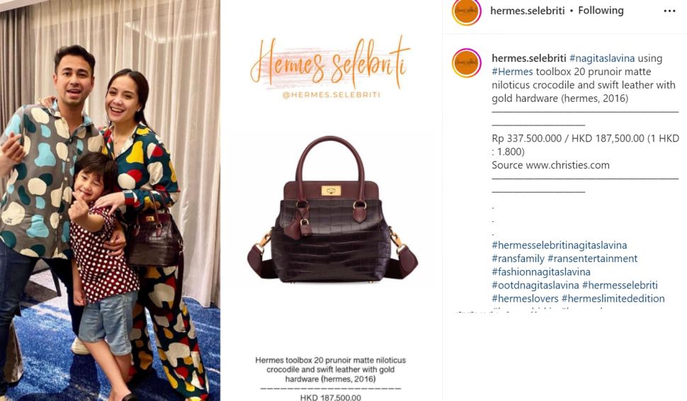 Koleksi lima tas Hermes yang dimiliki oleh Nagita Slavina, harga mencapai miliaran Rupiah (Instagram/hermes.selebriti)