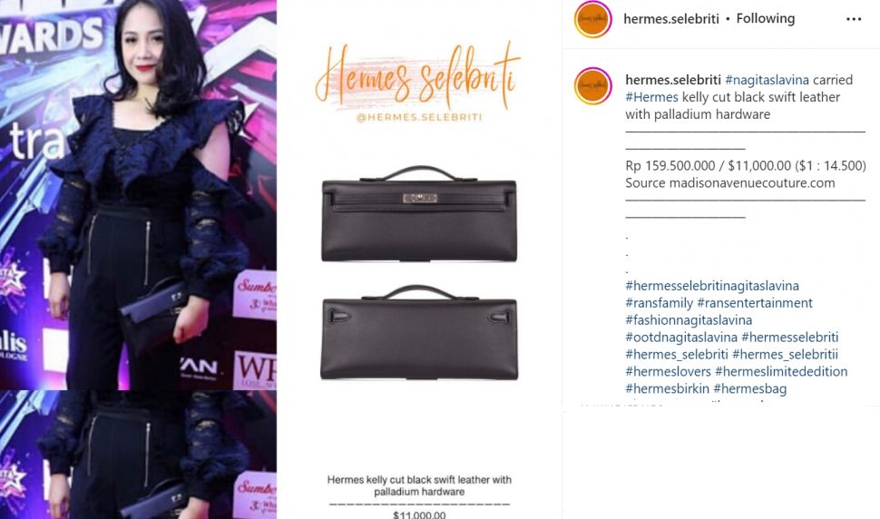 Koleksi lima tas Hermes yang dimiliki oleh Nagita Slavina, harga mencapai miliaran Rupiah (Instagram/hermes_selebriti)