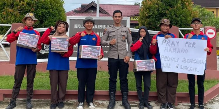 DKR dan Saka Bhayangkara Babulu Galang Donasi untuk Korban Musibah Tanah Longsor Manado