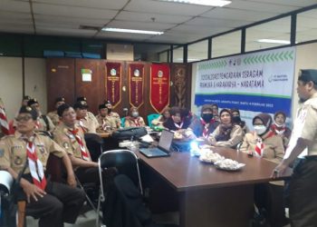 Peserta Narakarya dan Naratama Kwarcab Jakarta Pusat Ikuti Sosialisasi Pengadaan Seragam Pramuka