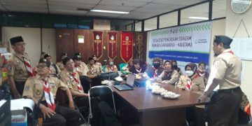Peserta Narakarya dan Naratama Kwarcab Jakarta Pusat Ikuti Sosialisasi Pengadaan Seragam Pramuka