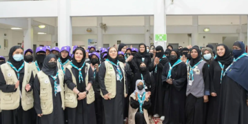 Partisipasi Pramuka Putri Saudi Kepada Jamaah Haji